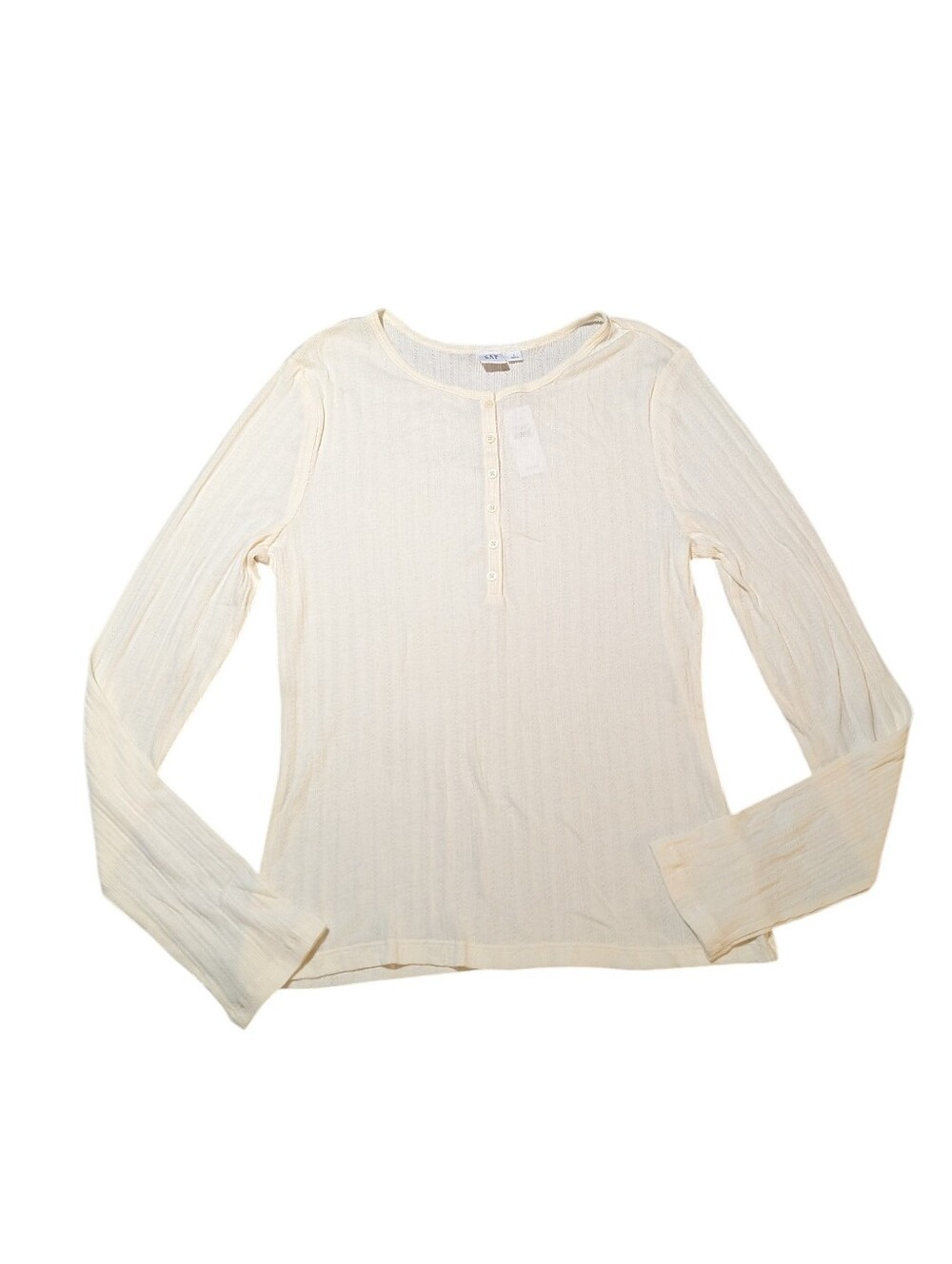 NWT Gap Pointelle Henley LS Top Large